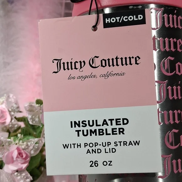 JUICY COUTURE Logo Stainless Steel Insulated Tumbler 26 oz NWT - Picture 4 of 6